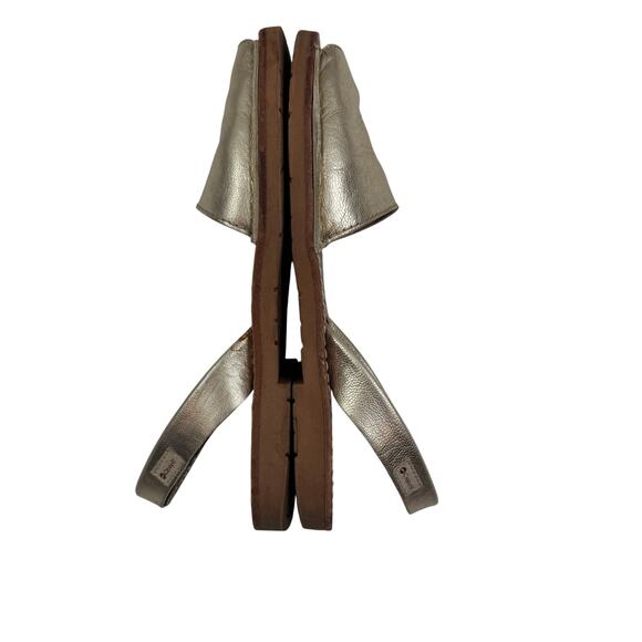 Castell Metallic Gold Leather Sling Back Sandals Made in Spain Women's Size 6.5 - Picture 5 of 9